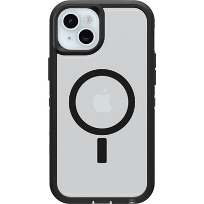 Otterbox Iphone 15 Plus And Iphone 14 Plus Defender Series Xt Clear Case - Dark Side (Black/Clear), Screenless, Rugged , Snaps To Magsafe, Lanyard Attachment (Ships In Polybag)