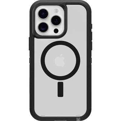 Otterbox Iphone 15 Pro Max (Only) Defender Series Xt Clear Case - Dark Side (Black/Clear), Screenless, Rugged, Snaps To Magsafe, Lanyard Attachment