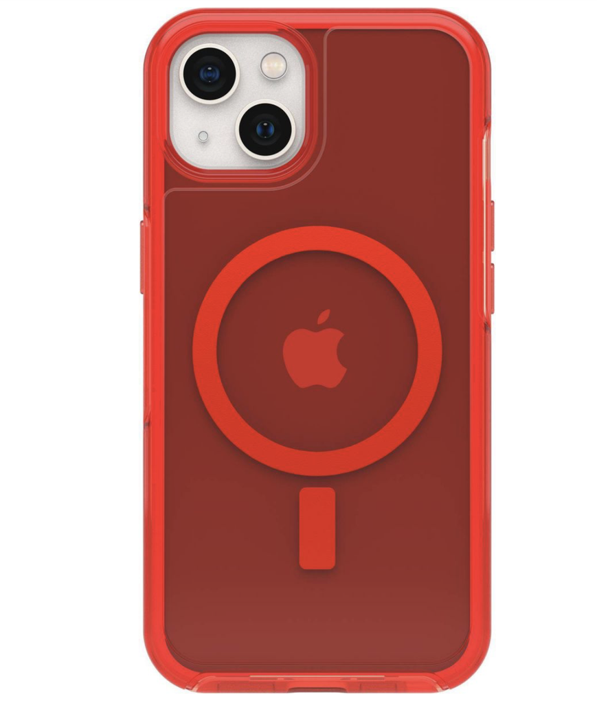 Otterbox Apple Iphone 13 Symmetry Series Antimicrobial Clear Case With Magsafe - In The Red