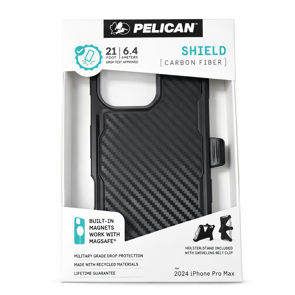 Pelican Shield Apple Iphone 16 Pro Max Magsafe Compatible Case And Holster - Carbon