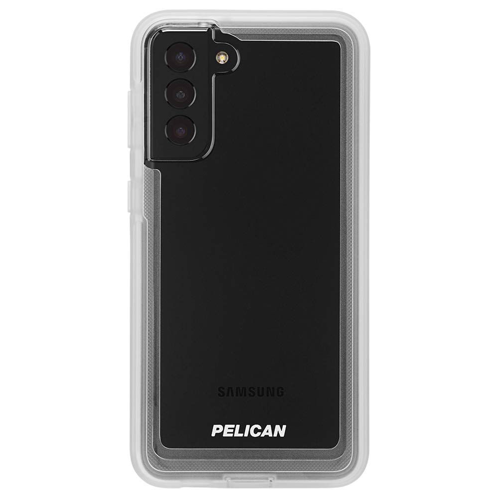Pelican Voyager Series - Samsung Galaxy S21 Plus 5g Case [Wireless Charging Compatible] [Anti-Yellow] Rugged Phone Case Cover With Belt Clip Holster Kickstand [18ft Mil-Grade Drop Protection] - Clear