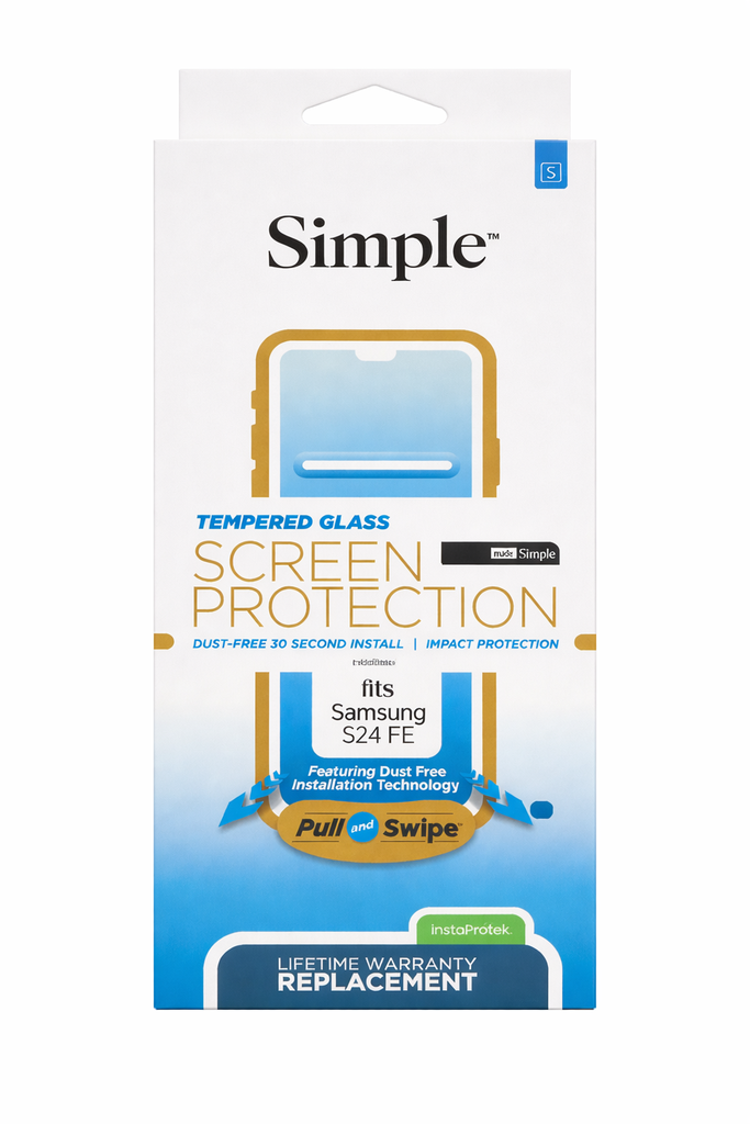 Simple Tempered Glass Screen Protector For Samsung Galaxy S24 Fe – Dust-Free Easy Install