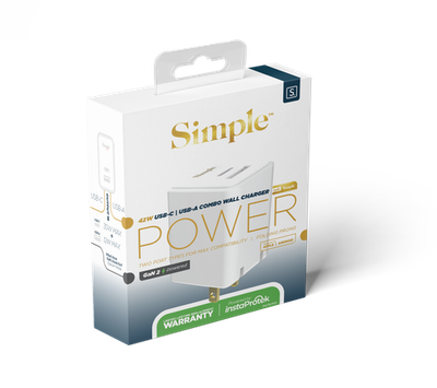 Simple 42w Usb-A/Usb-C Combo Wall Charger