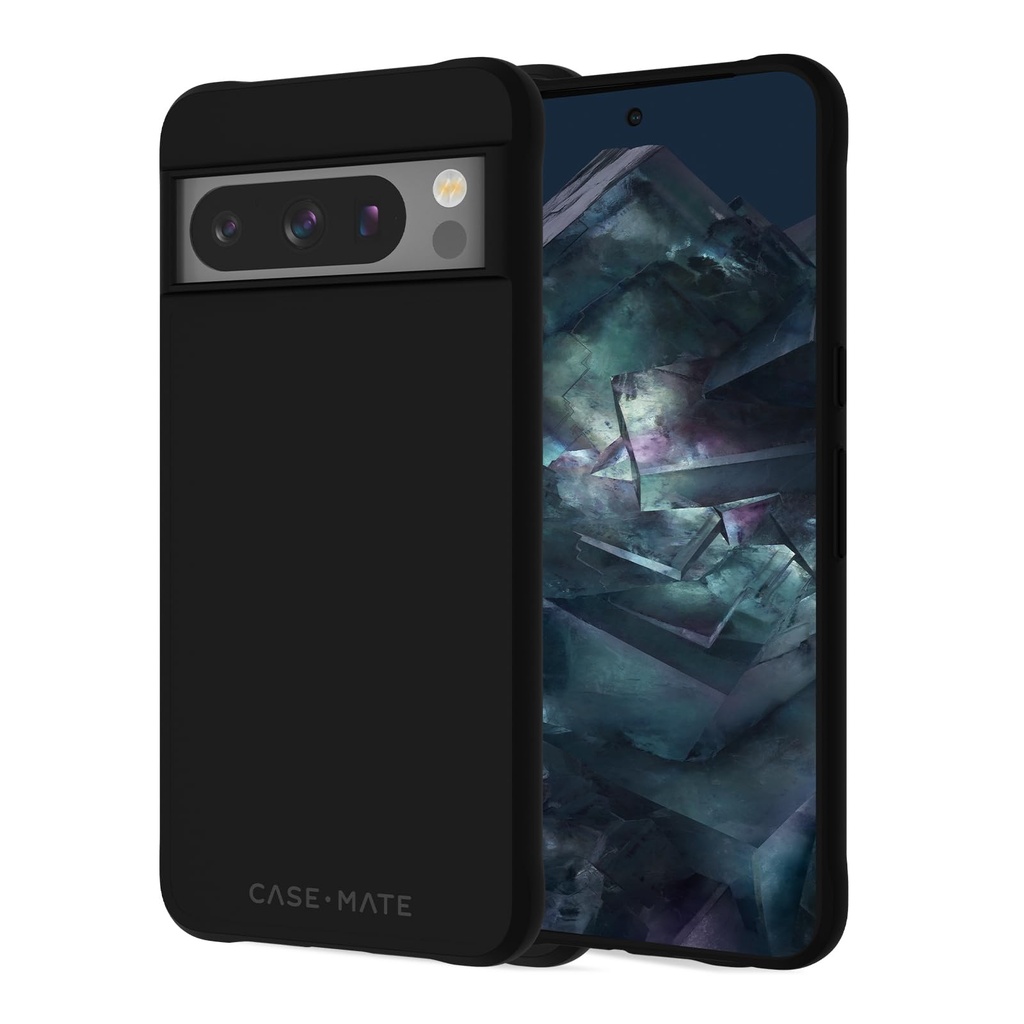 Case-Mate Google Pixel 8 Pro Case [6.7”, 2023] [12ft Drop Protection] [Wireless Charging] Tough Black Phone Case For Google Pixel 8 Pro - Rugged, Anti-Scratch Technology, Shock Absorbent, Slim Fit