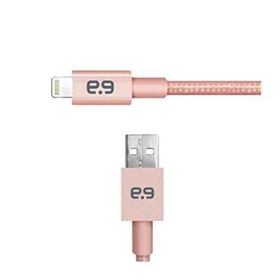 Puregear Braided Metallic Charge-Sync Cable For Apple Lightning Devices - Rose Gold 48"