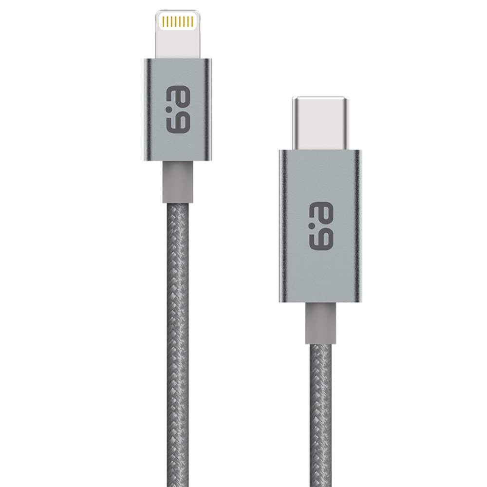 Puregear Braided Usb C To Lightning Cable, Apple Mfi Certified Charging Data Sync Cable Support Power Delivery & Type C Chargers For Iphone 14,14 Pro,13,13 Pro,13 Pro Max,12,11,Se,Ipad, Gray-10 Ft