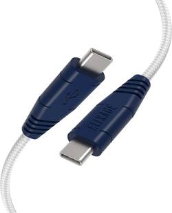Elixage - Essential 8" Usb Type C-To-Usb Type C Charge-And-Sync Cable - White