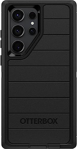 [840304712465] Otterbox Galaxy S23 Ultra (Only) - Defender Series Case - Black, Rugged & Durable - With Port Protection - Case Only - Microbial Defense Protection - Non-Retail Packaging