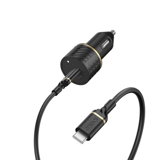 [840104211915] Otterbox Usb-C To Usb-C Fast Charge Car Charging Kit -18w 1m/3.3ft- Black Shimmer