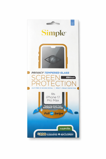 [810135819343] Simple Privacy Tempered Glass Screen Protector For Iphone 17 Pro Max