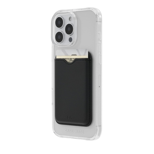 [840171705041] Case-Mate – Magnetic Wallet/Card Holder - Designed For Magsafe Compatible Iphones And Cases – Made With Vegan Leather, Holds Up To 3 Cards & Cash, Black