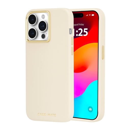 [840171729900] Case-Mate Iphone 15 Pro Max Case - Silicone Beige [12ft Drop Protection] [Compatible With Magsafe] Magnetic Cover With Soft Silicone Material For Iphone 15 Pro Max 6.7", Anti-Scratch, Shockproof