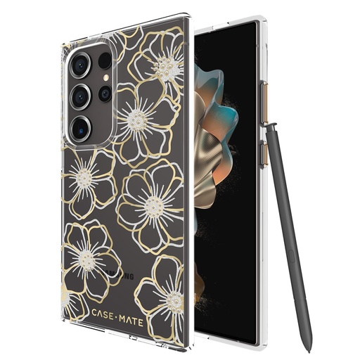 [840171736410] Case-Mate Samsung Galaxy S24 Ultra Case [6.8"] [12ft Drop Protection] [Wireless Charging] Floral Gems Phone Case For Samsung Galaxy S24 Ultra - Cute Bling Sparkle, Anti-Scratch Tech, Shockproof, Slim
