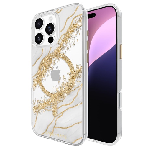 [840171741452] Case-Mate Iphone 16 Pro Max Case [Compatible With Magsafe] - Stylish Marble Phone Case With 12ft Drop Protection - Premium Magnetic Cover For Iphone 16 Pro Max - Karat Granite