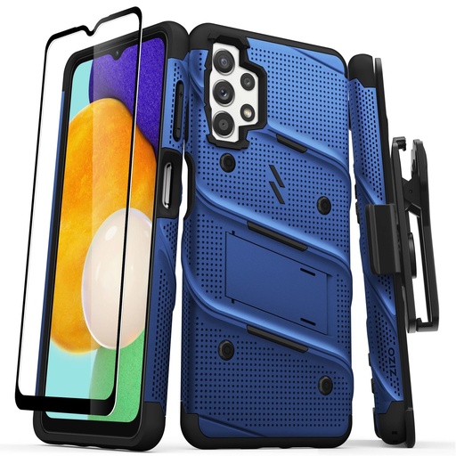 [888488336107] Zizo Bolt Bundle For Galaxy A13 / A13 5g Case With Screen Protector Kickstand Holster Lanyard - Blue