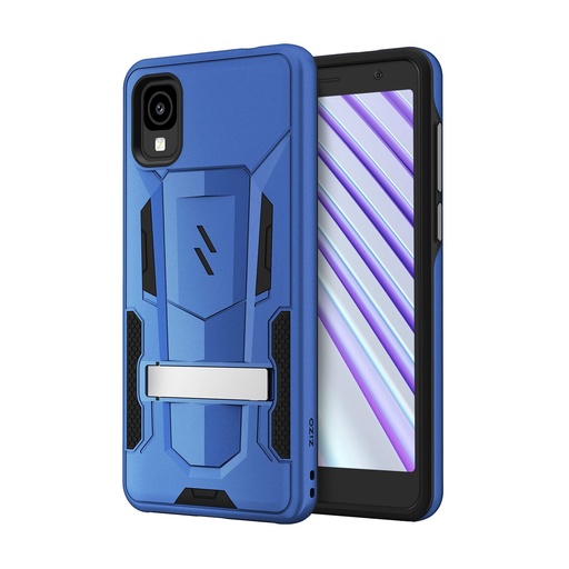 [888488338392] Zizo Transform Series For Tcl Ion Z Case - Rugged Dual-Layer Protection With Kickstand - Blue