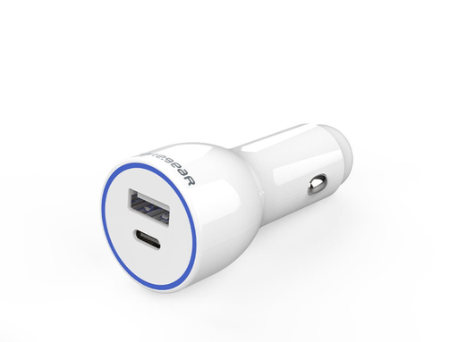 [810032997380] Pure Gear Lightspeed - 30w Dual Port Usb-A + Usb-C Pd Car Charger - White