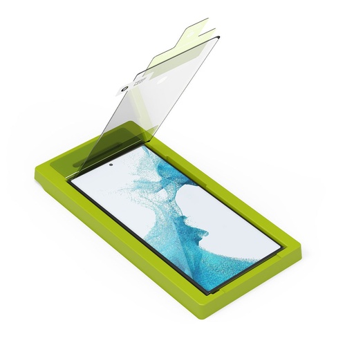 [810032999094] Puregear Samsung Galaxy S22 Ultra 5g Steel 360 Antimicrobial Curved Tempered Glass With Black Borders, Perfect Alignment Tray